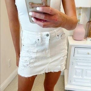American Eagle White Denim Skirt